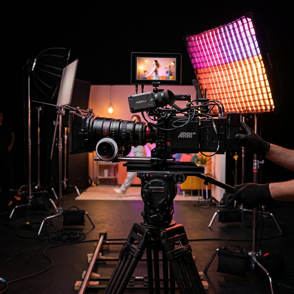 Cinematic production setup representing iMediaff's high-end influencer marketing content