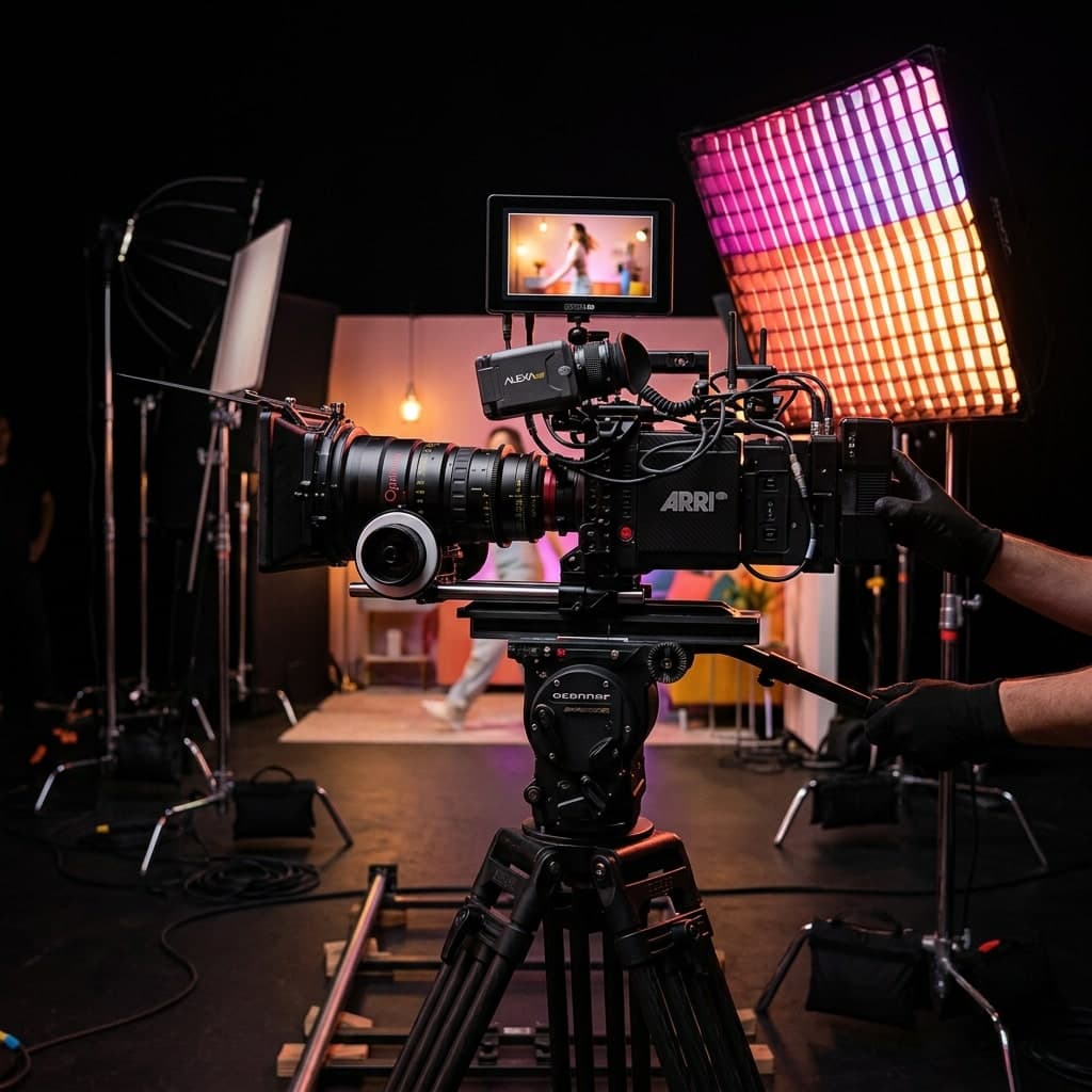 Cinematic production setup representing iMediaff's high-end influencer marketing content
